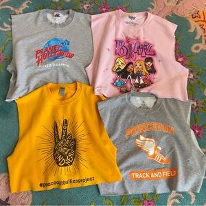 4 cutoff cropped Crewneck sweatshirts all Large
